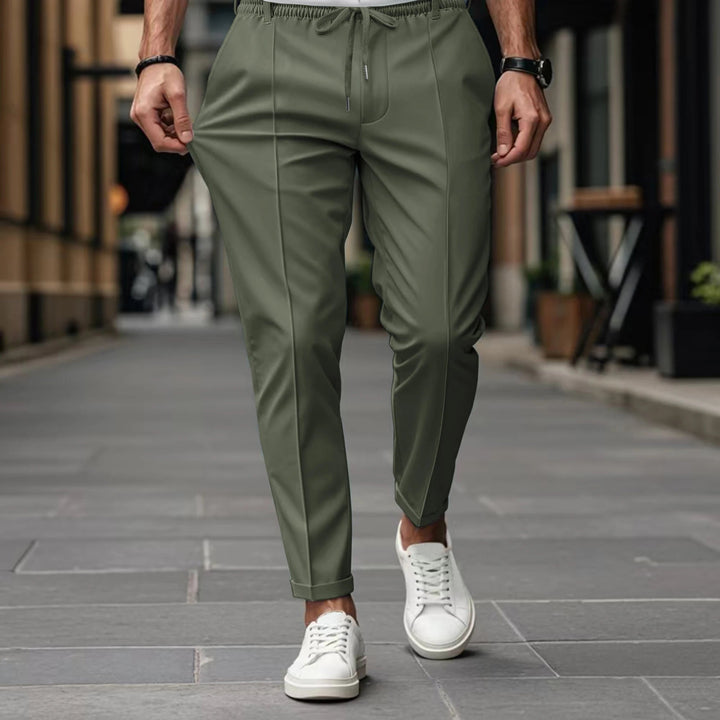 LAURENT MONACO | Herren Slim Fit Chinohose mit Kordel
