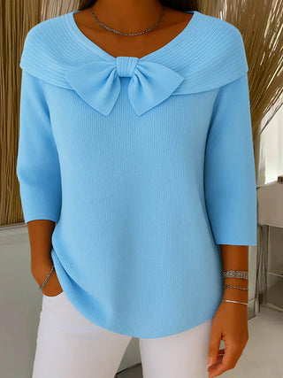 Lirya™ | Elegantes Stricktop mit Schleife