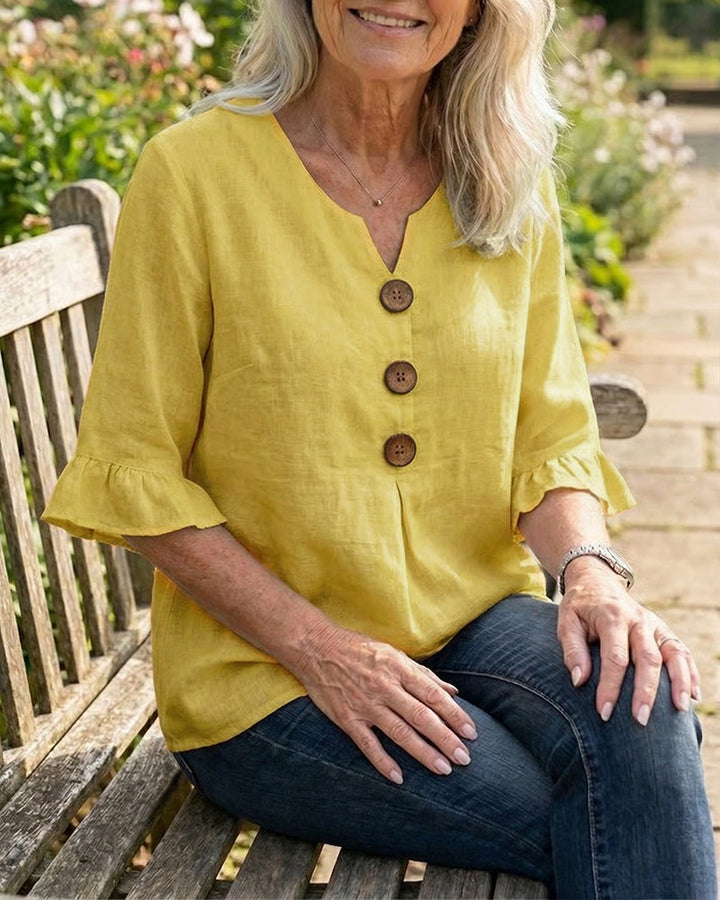 Amelie™ | Bauchbedeckende Bluse mit Knopfdetails