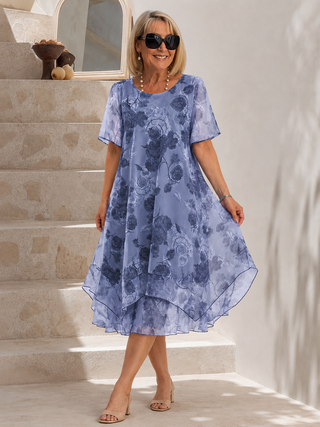 Lune™ | Faltendes Midi-Kleid mit Bauch-Optimierung