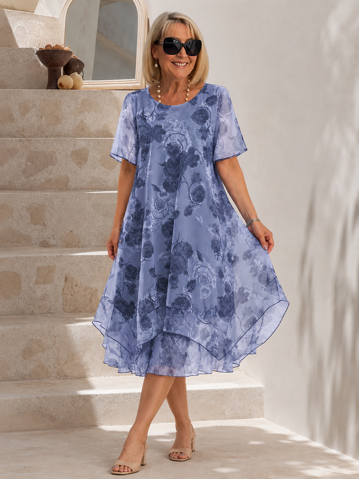 Lune™ | Faltendes Midi-Kleid mit Bauch-Optimierung
