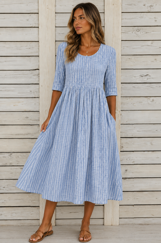 Tessa™ | Elegantes Midi-Kleid mit Bauch-Optimierung