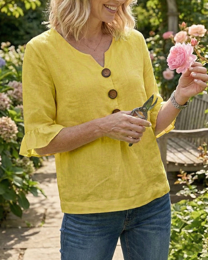 Amelie™ | Bauchbedeckende Bluse mit Knopfdetails