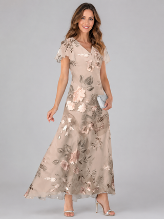 Florine™ | Blumen Maxi Kleid mit Bauch-Optimierung