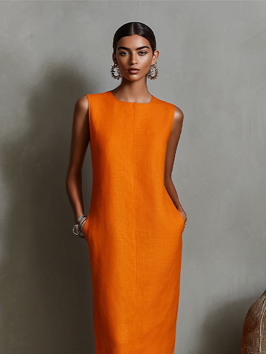 Maureen™ | Midi Kleid mit Taschen für eine figurschmeichelnde Silhouette