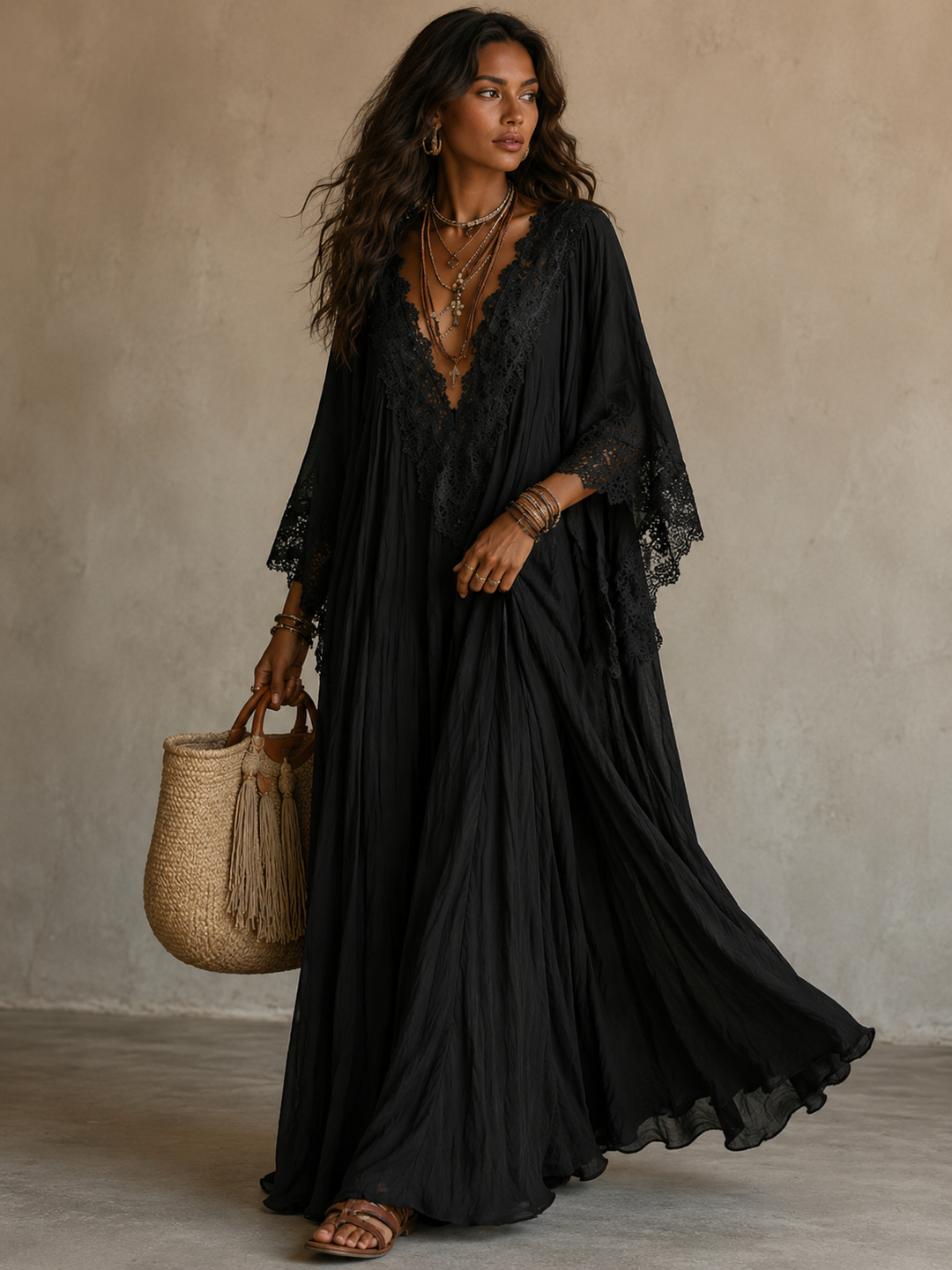 Liora™ | Bohemian-Spitzenkleid mit Bauch-optimierender Passform