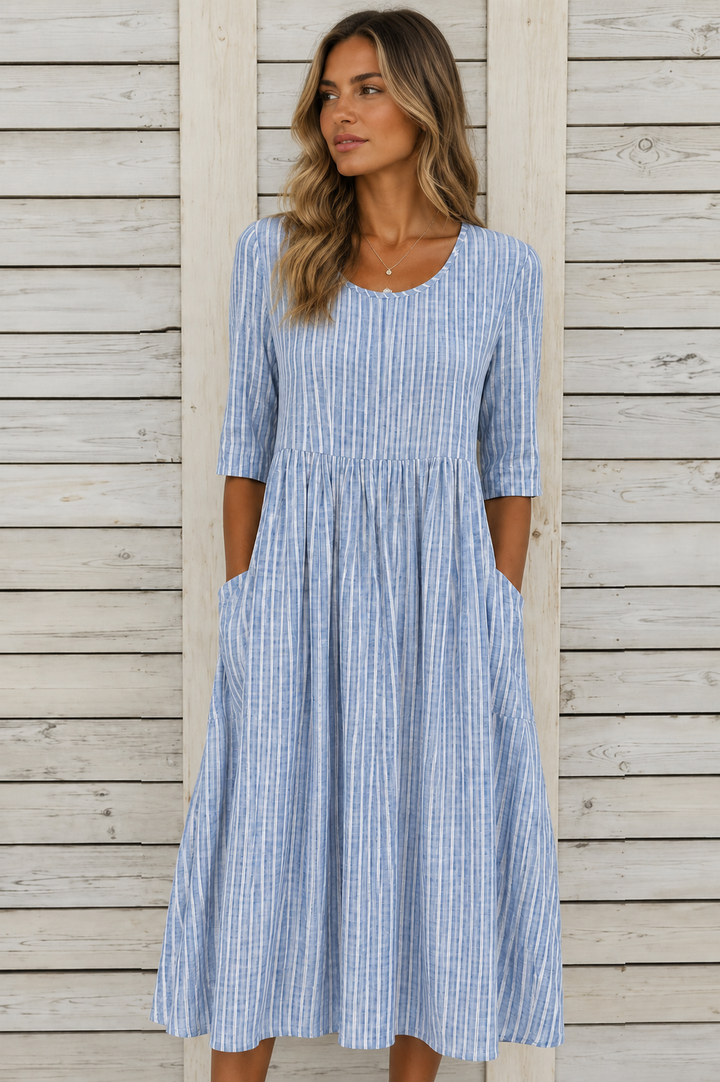 Tessa™ | Elegantes Midi-Kleid mit Bauch-Optimierung