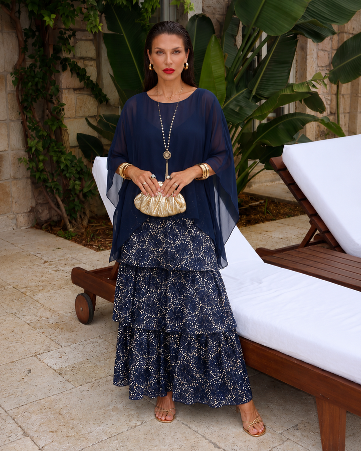 Amélie™ | Elegantes Maxikleid aus Chiffon mit Bauchbedeckung