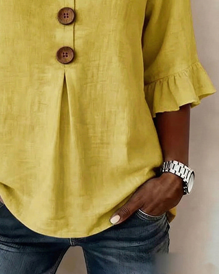 Amelie™ | Bauchbedeckende Bluse mit Knopfdetails