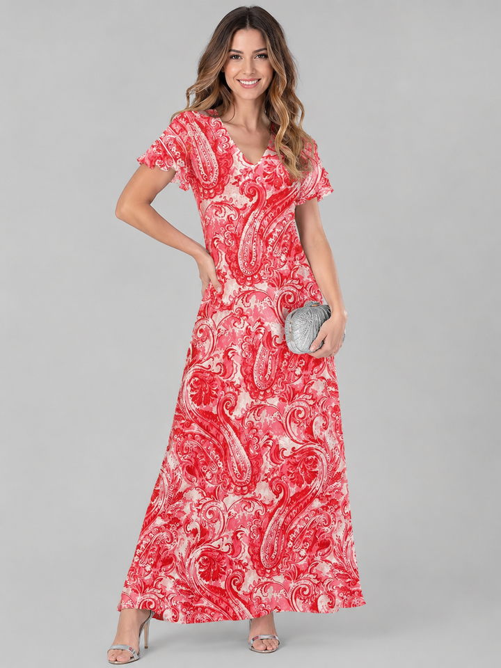 Florine™ | Blumen Maxi Kleid mit Bauch-Optimierung