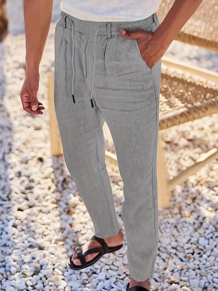 NICHOLS | Weite Leinenhose mit Kordelzug
