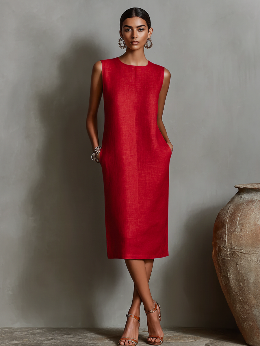 Maureen™ | Midi Kleid mit Taschen für eine figurschmeichelnde Silhouette