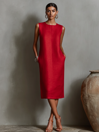 Maureen™ | Midi Kleid mit Taschen für eine figurschmeichelnde Silhouette