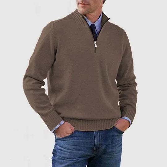 Ben | Stilvoller, warmer Pullover mit halbem Reißverschluss
