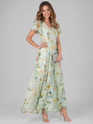 Florine™ | Blumen Maxi Kleid mit Bauch-Optimierung