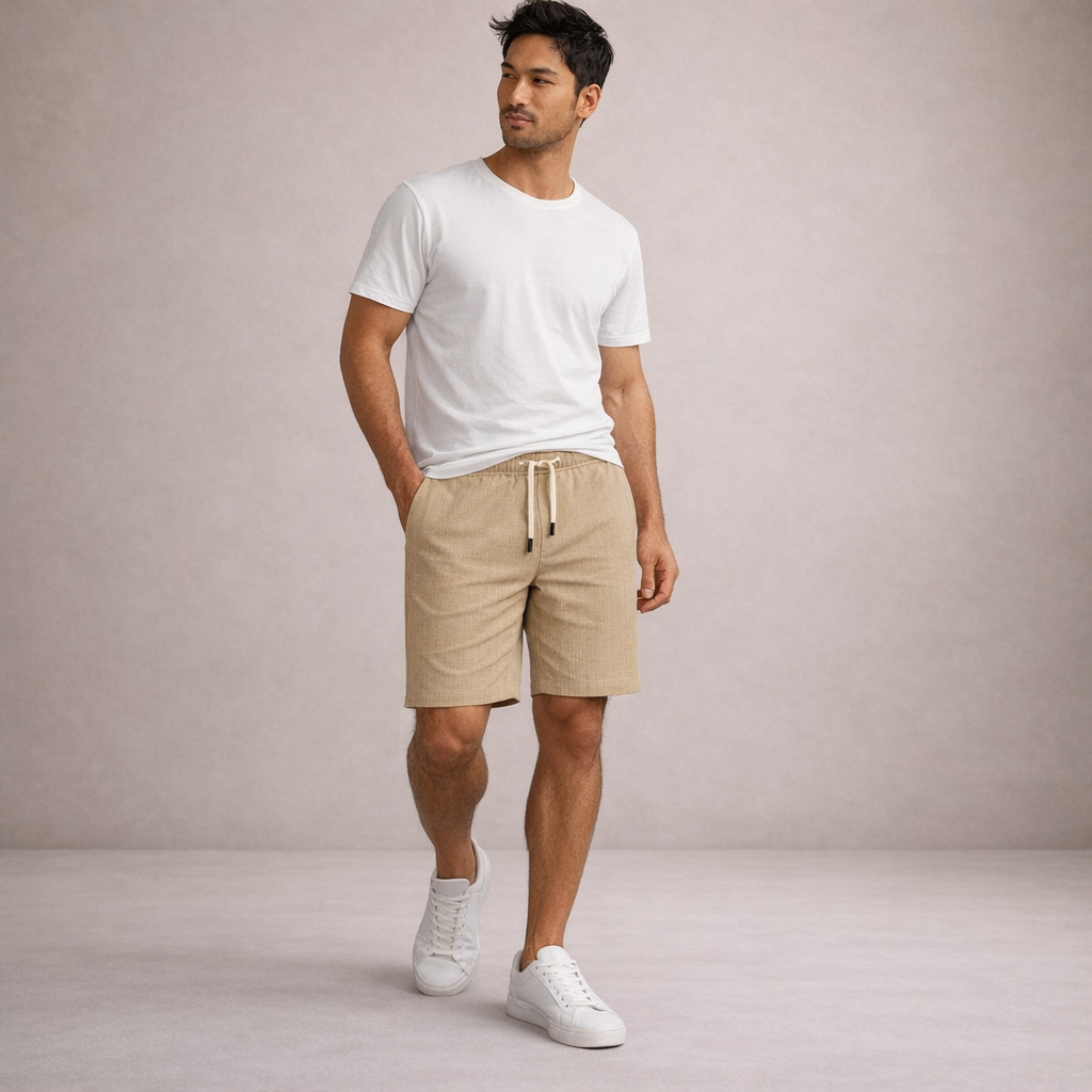 LAURENT MONACO | Herren Leinen-Sommershorts