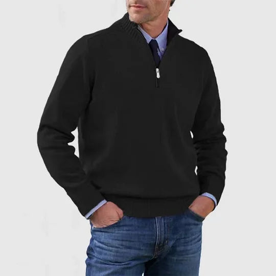 Ben | Stilvoller, warmer Pullover mit halbem Reißverschluss