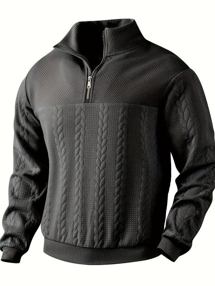 Roman | Stilvoller Vintage-Pullover mit Reißverschluss