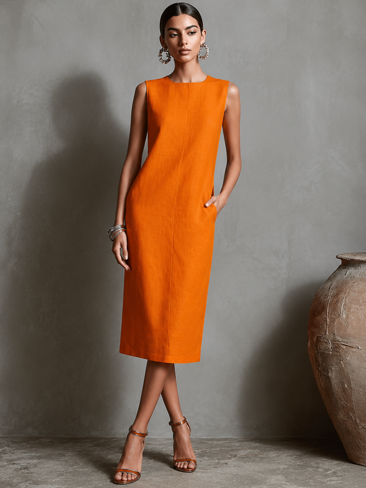 Maureen™ | Midi Kleid mit Taschen für eine figurschmeichelnde Silhouette