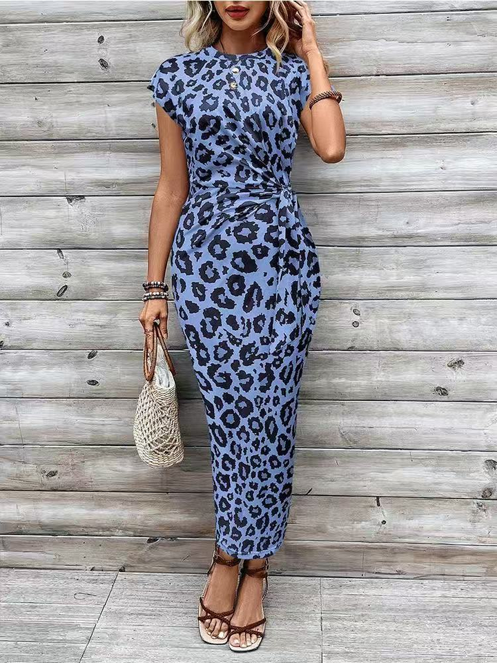 Novi™ Figurbetonendes Maxi-Kleid mit Taillenknoten und Bauchschmeichelei