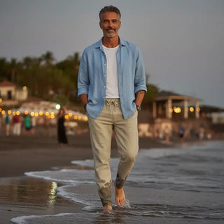 LAURENT MONACO | Herren Leinen Strandhose