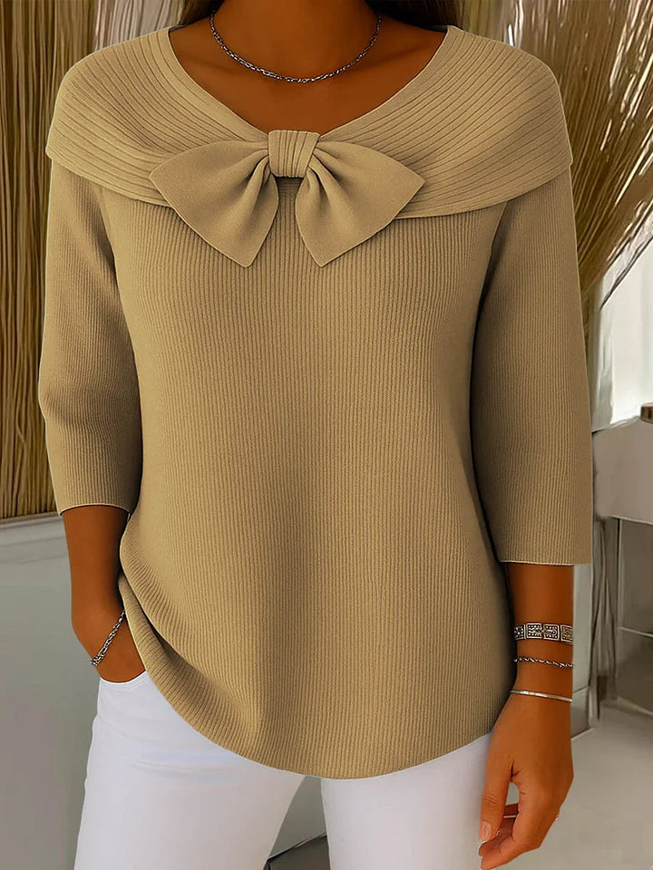 Lirya™ | Elegantes Stricktop mit Schleife