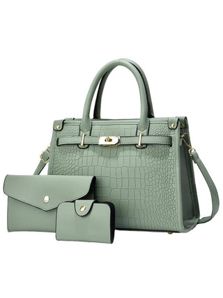 Viora │ Set von Handtaschen mit Krokodilprägung