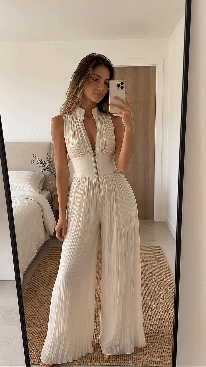 Vanya™ | Stilvoller Plissierter Jumpsuit