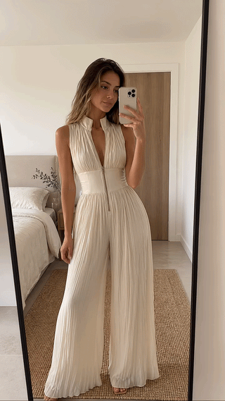Vanya™ | Stilvoller Plissierter Jumpsuit