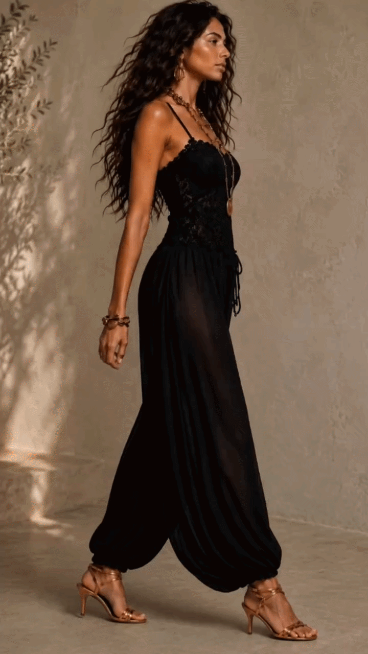 Laia™ | Elegant Lace-Trimmed Jumpsuit