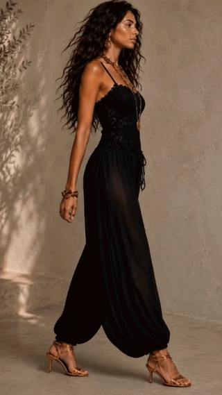 Laia™ | Elegant Lace-Trimmed Jumpsuit