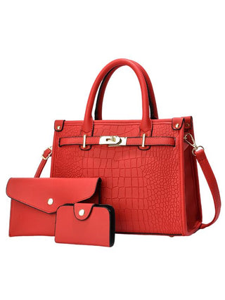 Viora │ Set von Handtaschen mit Krokodilprägung