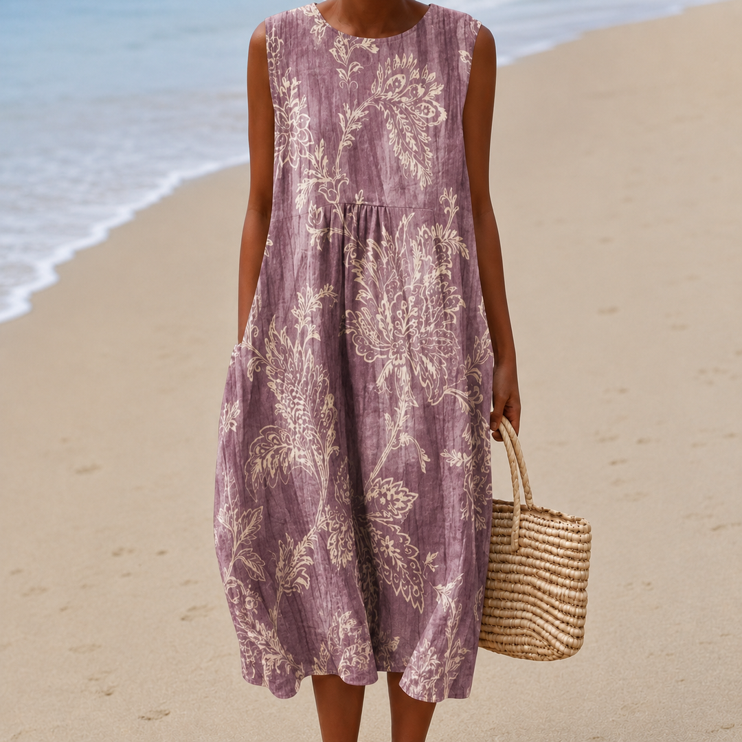 Livia™ | Luftiges Blumen-Midi-Kleid mit Bauch-Camouflage