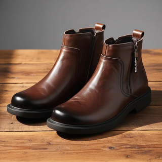 LAURENT MONACO | Herren Lederstiefel mit Reißverschluss