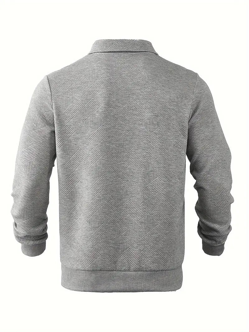 Finn | Vintage Pullover mit geometrischem Design und Reißverschluss