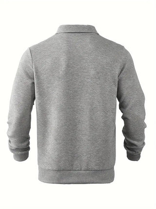 Finn | Vintage Pullover mit geometrischem Design und Reißverschluss