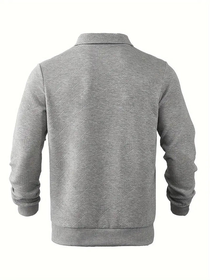 Finn | Vintage Pullover mit geometrischem Design und Reißverschluss