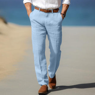 Exquisite Premium-Leinenhose mit Gürtelschlaufen