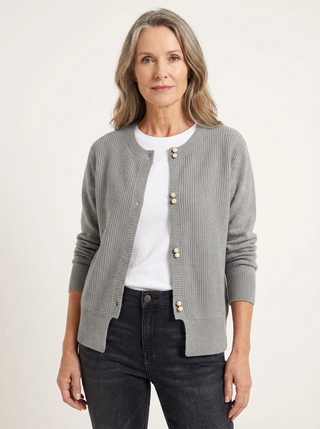 ONARA | Beaded Button Cardigan
