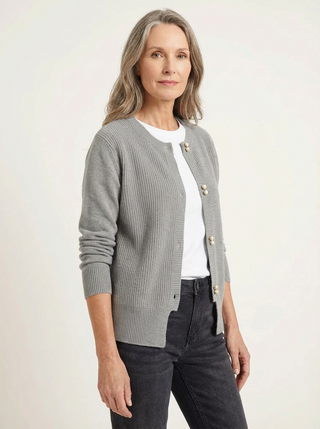 ONARA | Beaded Button Cardigan