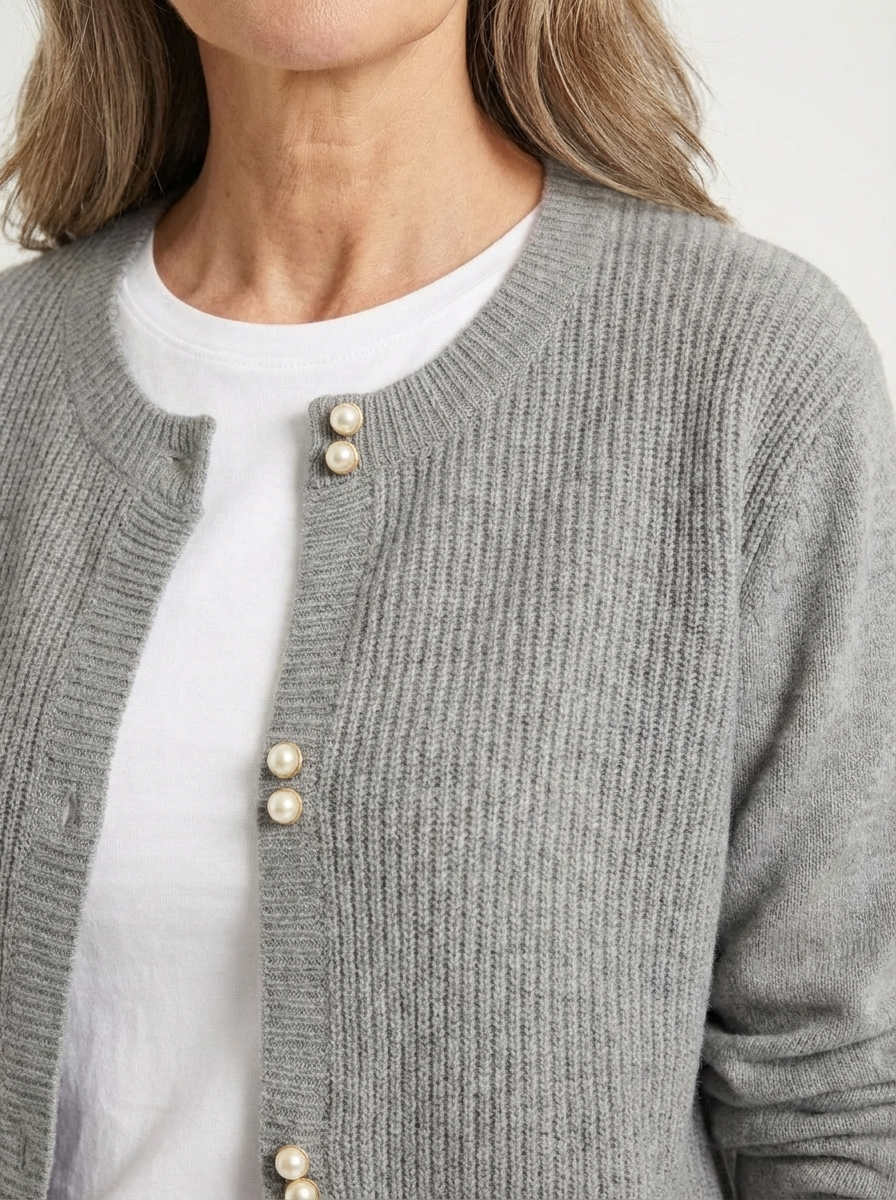ONARA | Beaded Button Cardigan