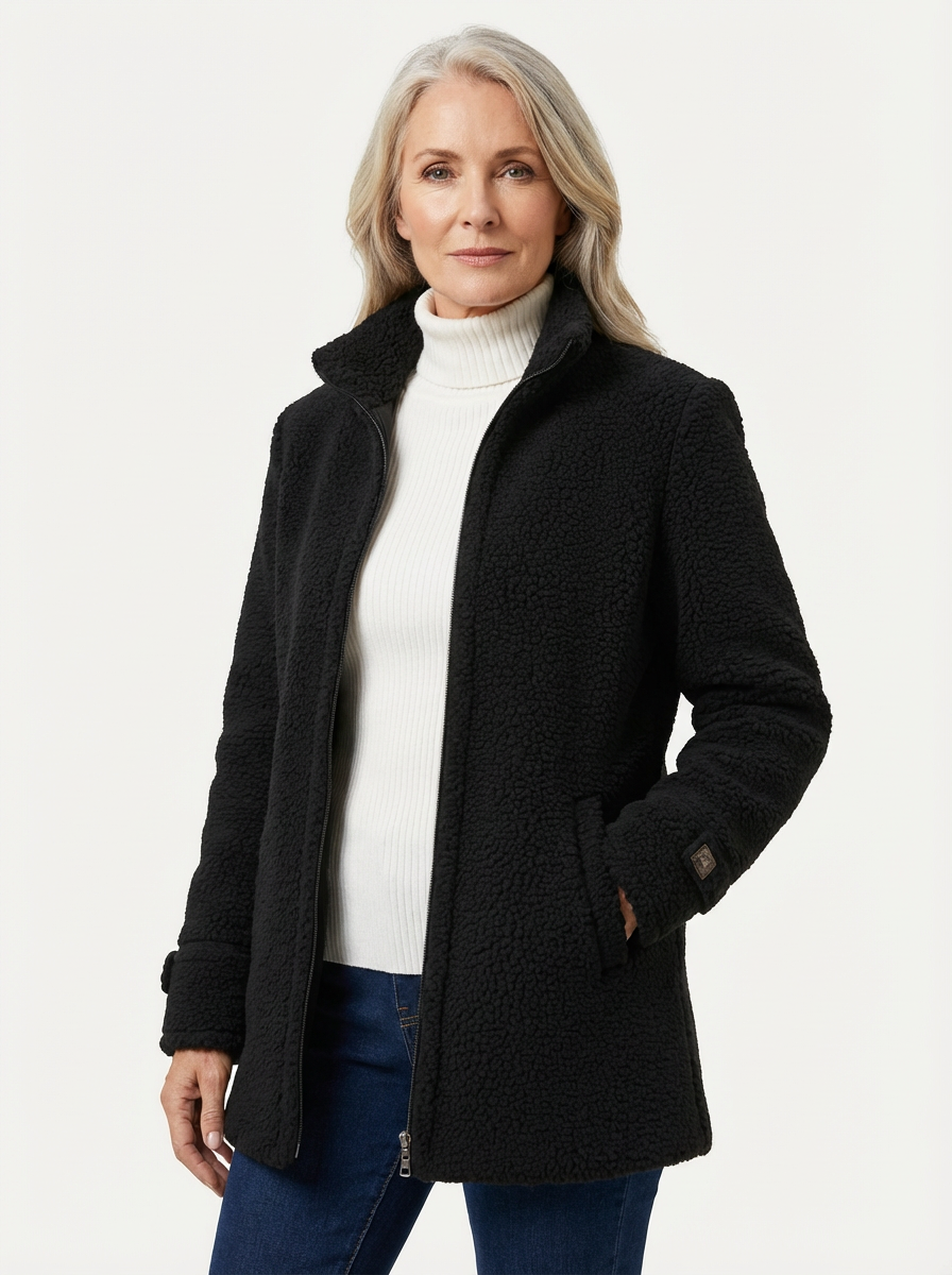 Lunelle | Full-Zip Lammwolle Stehkragenjacke mit Komfort