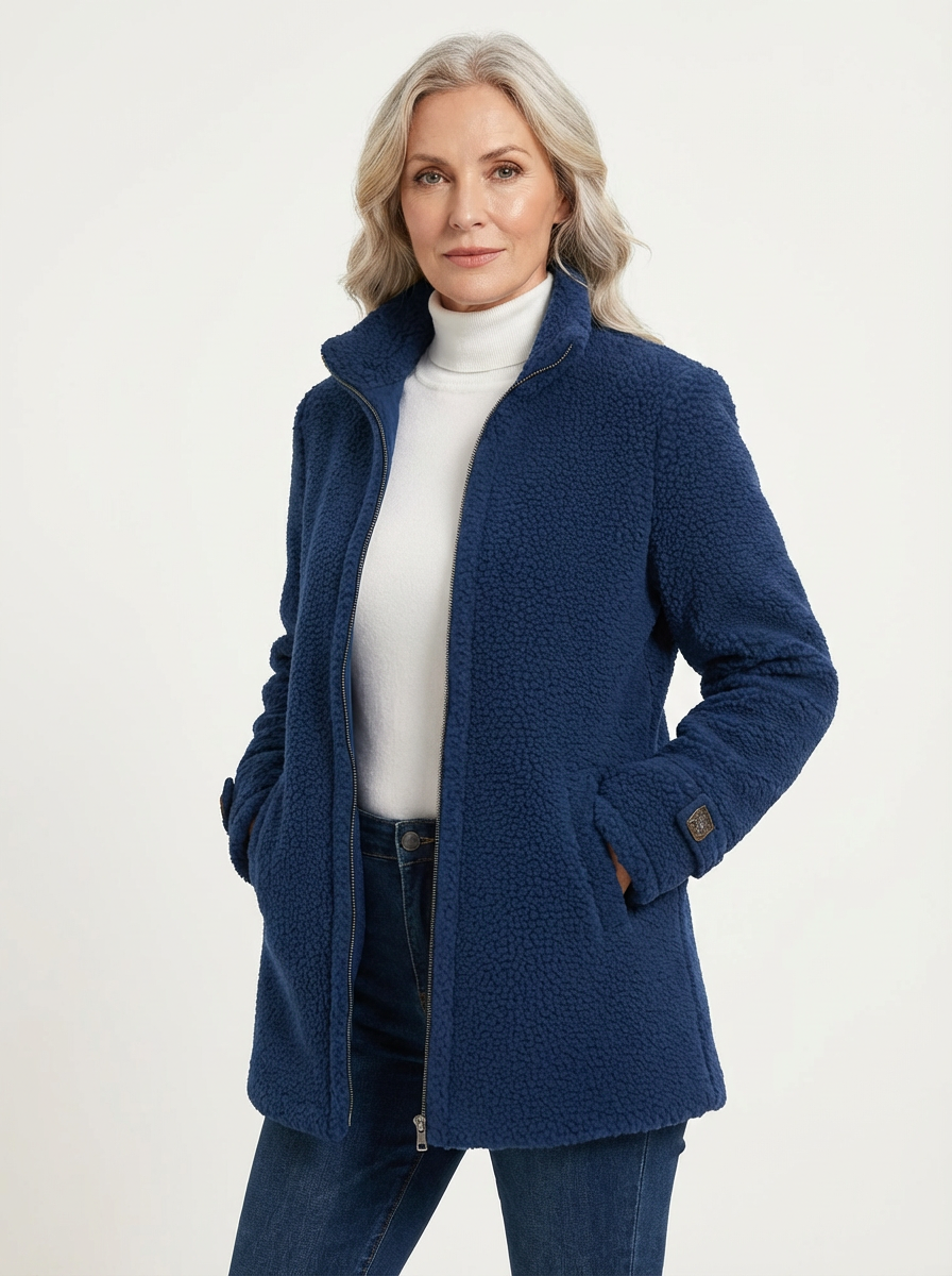 Lunelle | Full-Zip Lammwolle Stehkragenjacke mit Komfort