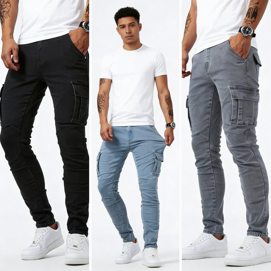 LAURENT MONACO | Herren Cargo-Jeans aus Denim