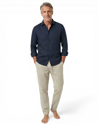 LAURENT MONACO | Klassische Leinen Strandhose für Herren