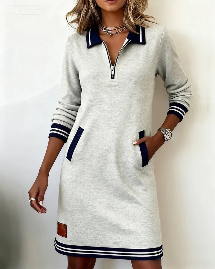 Sylvia™ | Elegantes Langarmkleid aus Baumwolle