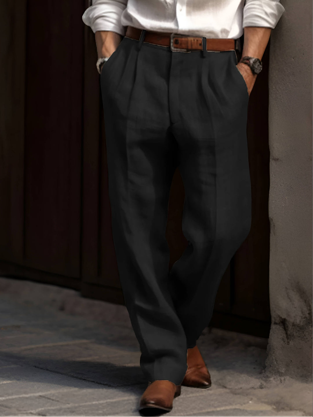 LAURENT MONACO | FALTENLEINENHOSE FÜR HERREN