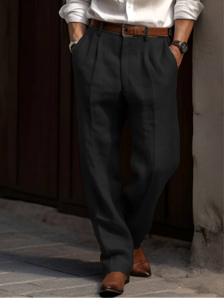 LAURENT MONACO | FALTENLEINENHOSE FÜR HERREN