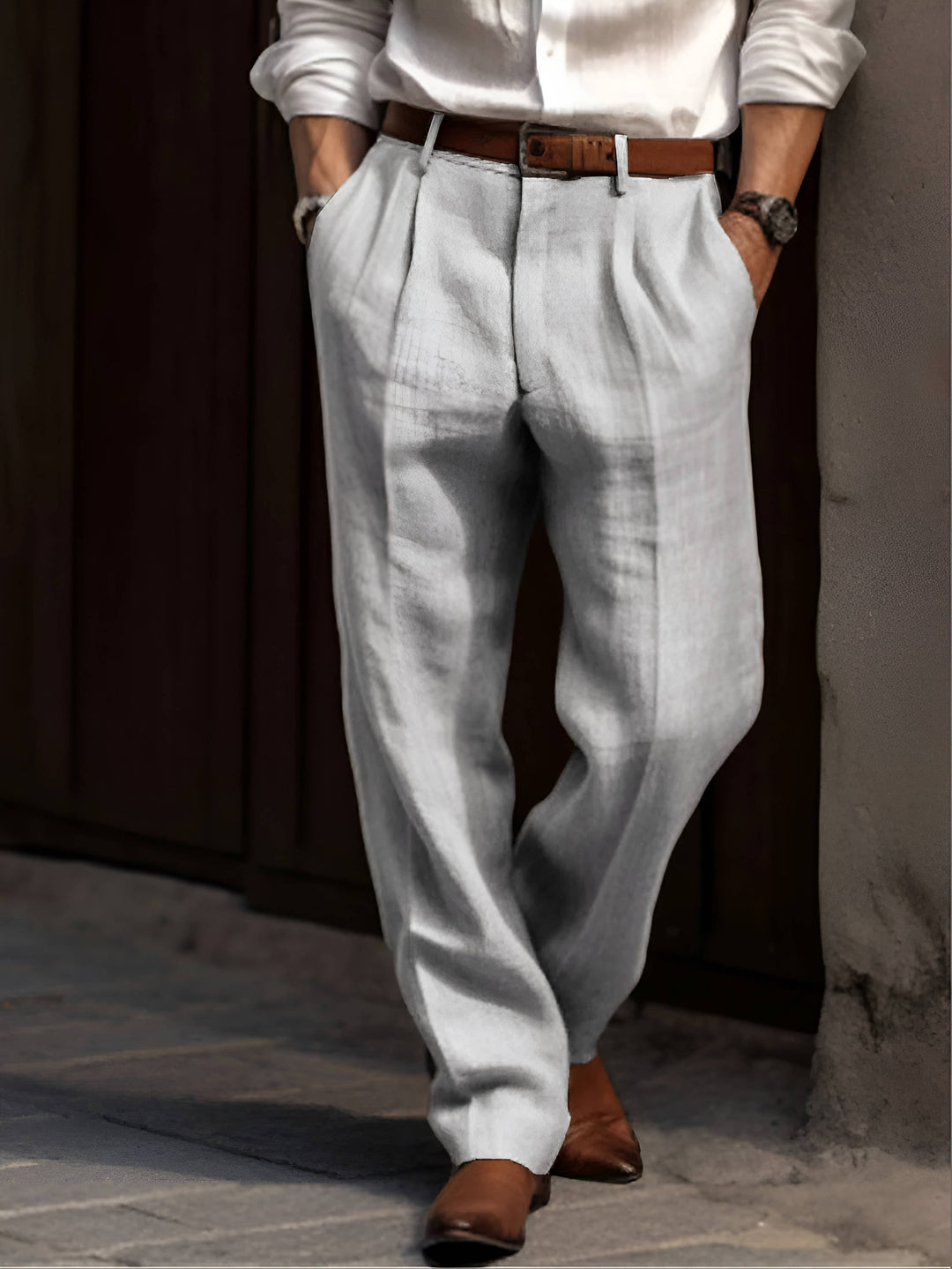 LAURENT MONACO | FALTENLEINENHOSE FÜR HERREN