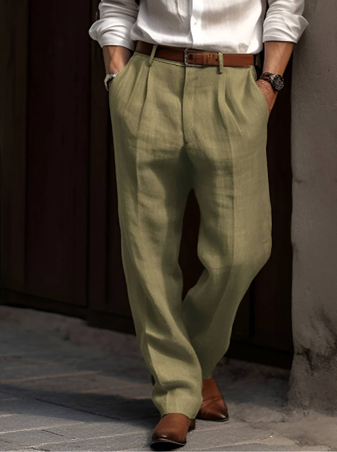 LAURENT MONACO | FALTENLEINENHOSE FÜR HERREN
